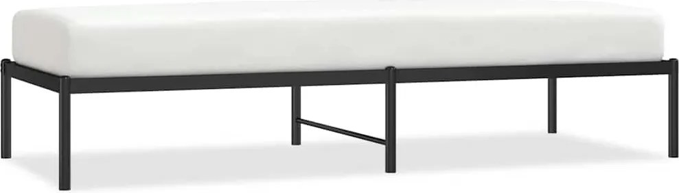 vidaXL Cadru pat metalic, negru, 75x190 cm