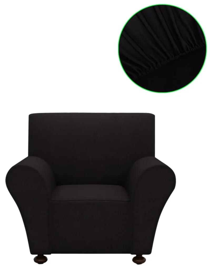 131079 vidaXL Husă elastică pentru canapea poliester jersey negru