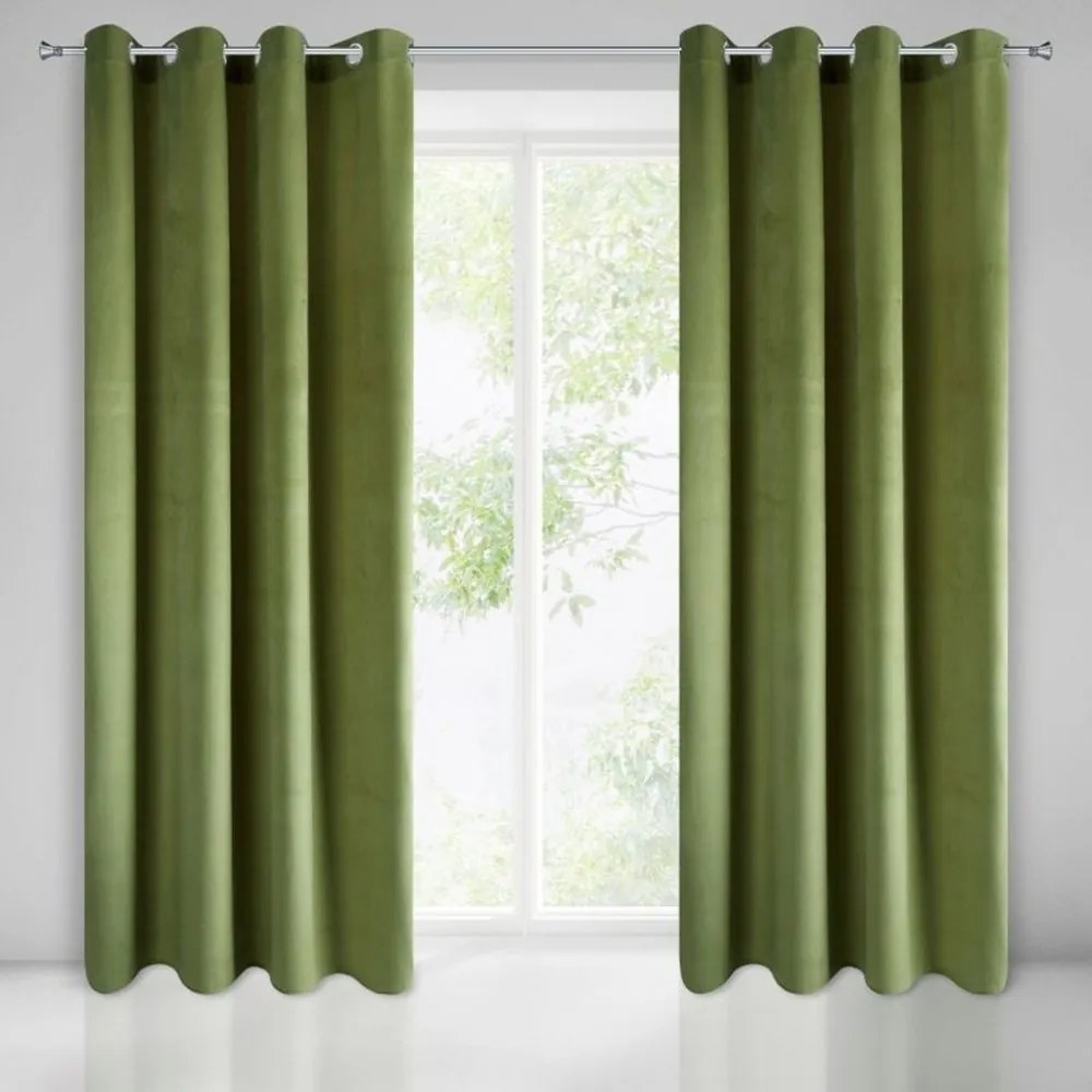 Draperii de culoare verde elegant 140 x 250