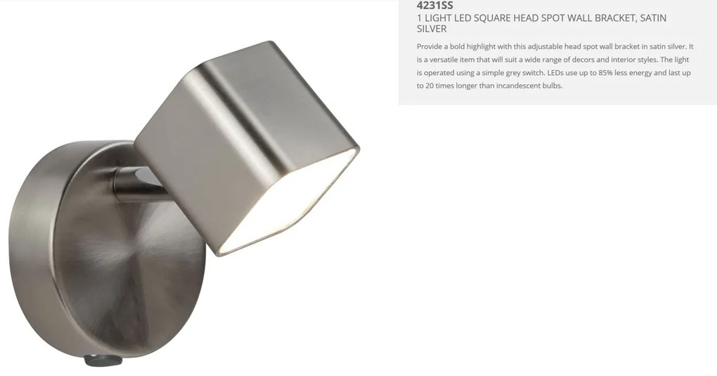 Aplica LED moderna cu spot directionabil Quad 4231SS SRT