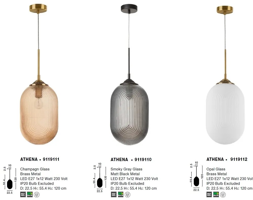Lustra / Pendul design modern Athena II alama/champagne NVL-9119111