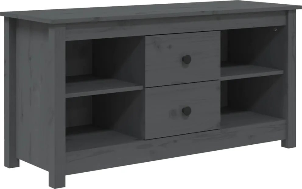 vidaXL Comodă TV, gri, 103x36,5x52 cm, lemn masiv de pin