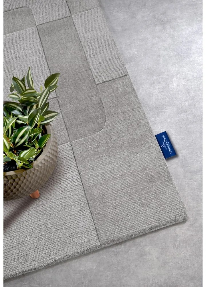 Covor tip traversă gri țesut manual din lână 80x250 cm Charlotte – Villeroy&Boch