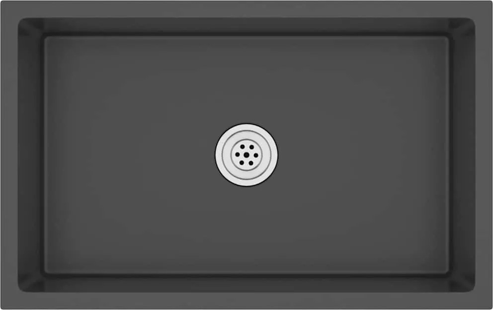 vidaXL Chiuvetă de bucătărie, negru, oțel inoxidabil