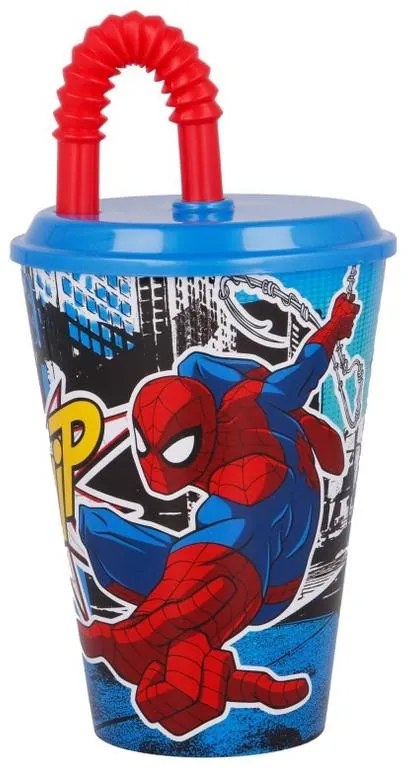 Omul Păianjen Pahar cu pai Streets, Plastic 430 ml