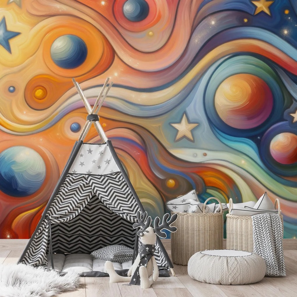 Fototapet - Univers colorat pictat (147x102 cm)