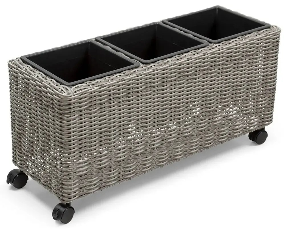 Jardiniera din ratan pe roti BREDA