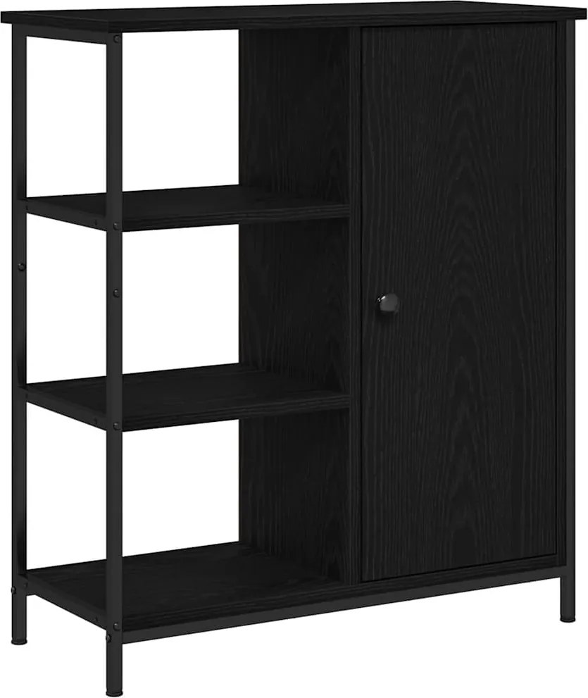 vidaXL Bufet Stejar Negru 70 x 30 x 80 cm