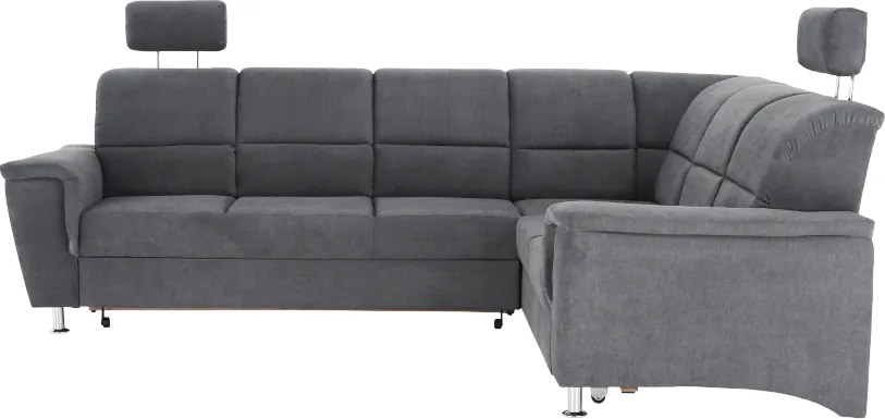 Colţar extensibil, material textil gri, model dreapta, SANTIAGO