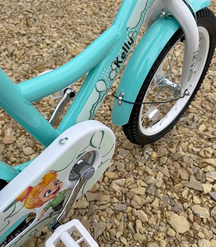 Bicicletă pentru copii cu bară de ghidare, coș și roți auxiliare 16 – pentru copii cu vârsta între 4 și 6 ani