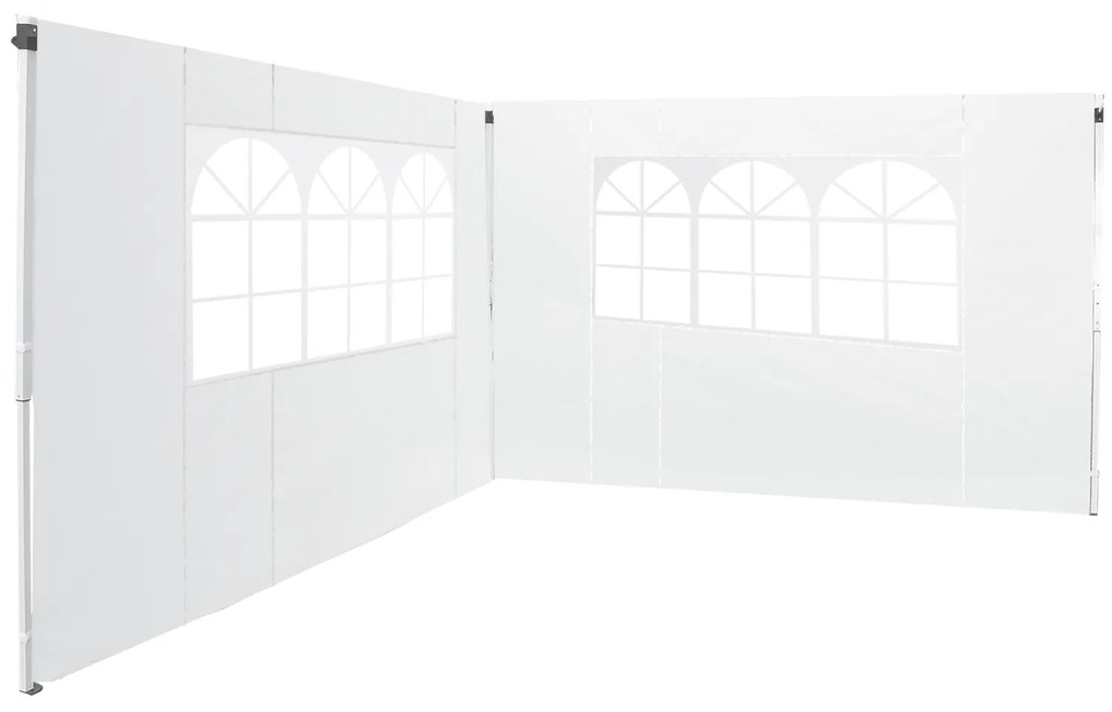 Outsunny Panouri Laterale pentru Corturi Pop-Up, Set de 2, 3x2m, Protecție UV, Rezistent la Apă, Alb | Aosom Romania
