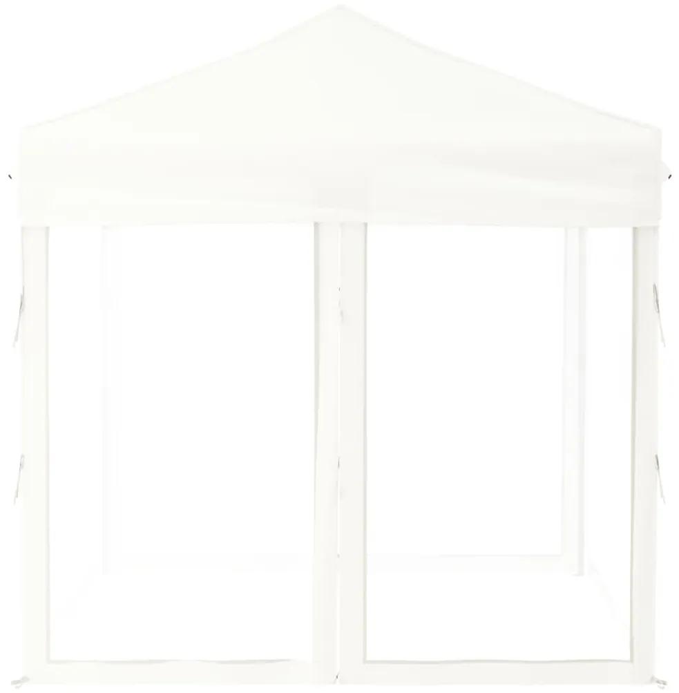 Cort pliabil pentru petrecere, pereti laterali, alb, 2x2 m Alb, 199 x 199 x 254 cm
