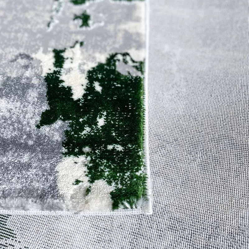 125x200 cm Covor Modern Premium, 70% Polyester și 30% Polipropilenă , Design Modern, Verde Smarald, Densitate 2500 gr/m2