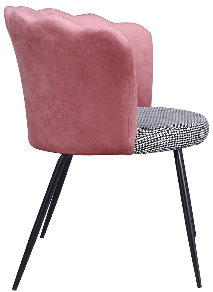 Fotoliu de design, Art-deco, ţesătură roz / model, NELIN
