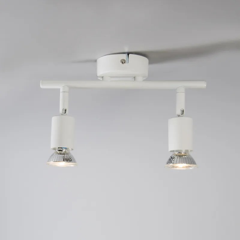 Spot modern alb inclinabil cu 2 lumini - Jeany