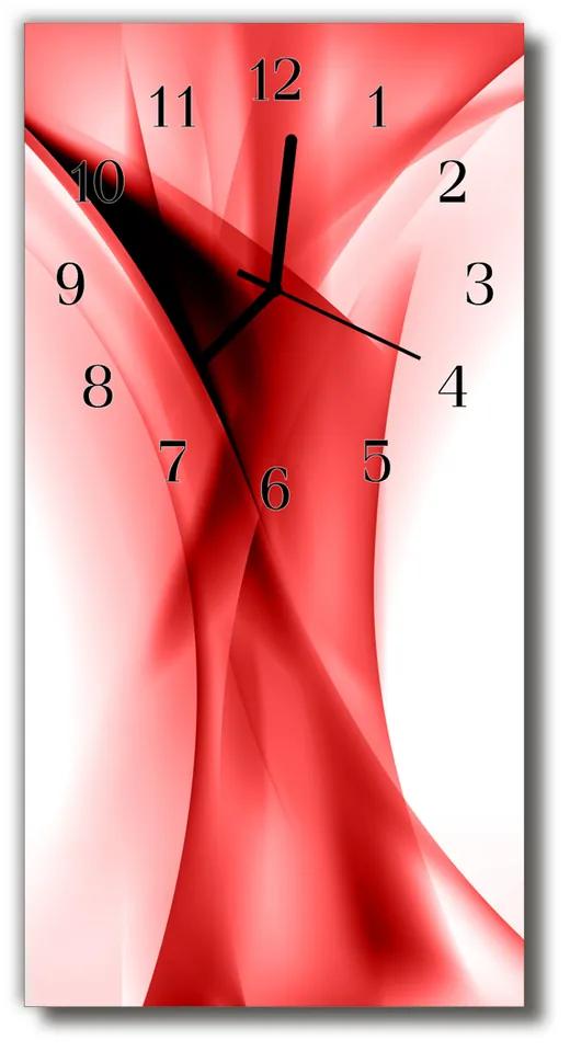 Ceas de perete din sticla vertical Arta grafică roșu