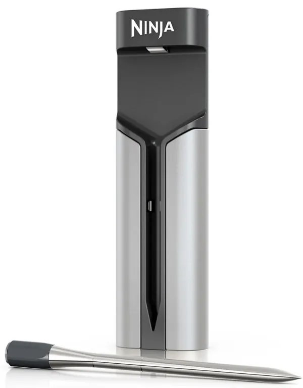 Termometru de bucatarie Ninja ProChef WP100EU, Bluetooth, Aplicatie mobila, Senzor de temperatura, Pana la 370°C, Negru/Argintiu