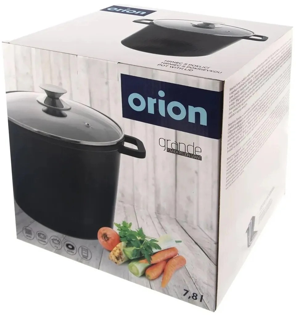 Oală cu capac din sticlă Orion Grande , 7,8 l