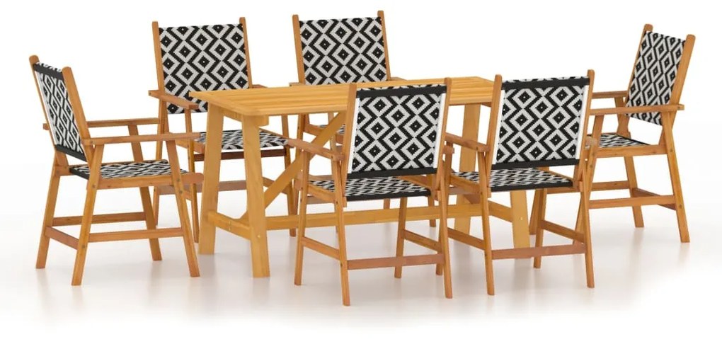 3087126 vidaXL Set mobilier de grădină, 7 piese, lemn masiv de acacia