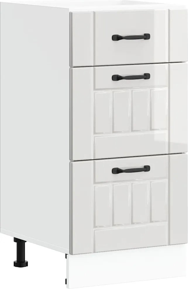 vidaXL Dulap de bucătărie „Lucca”, alb lucios, lemn stratificat