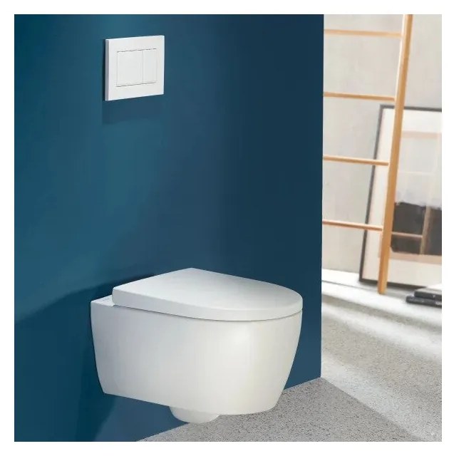 Set vas WC suspendat Geberit iCon TurboFlush cu capac softclose alb lucios