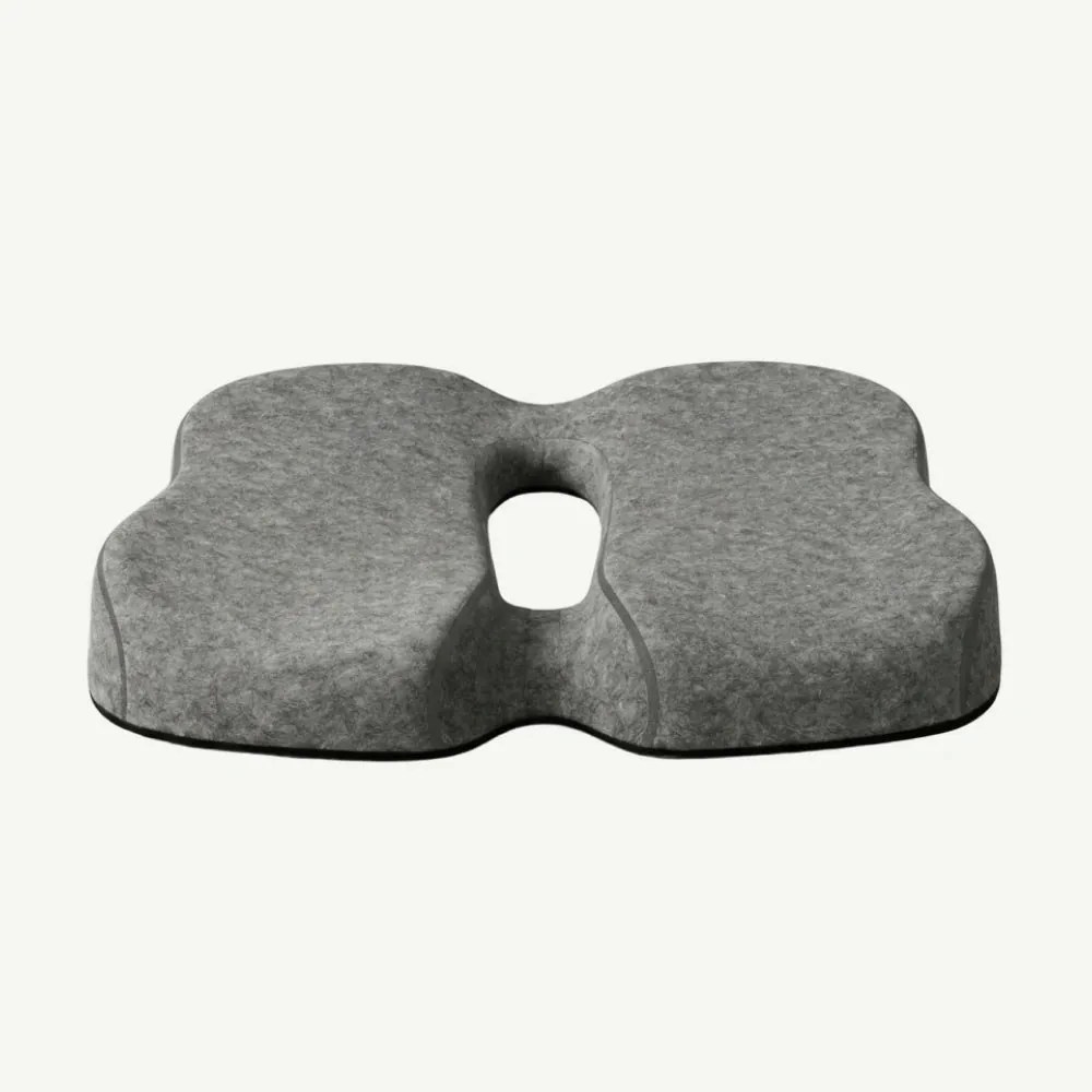 Perna ortopedica sezut tripla protectie prostata/hemoroizi/coccis, memory foam, Gri