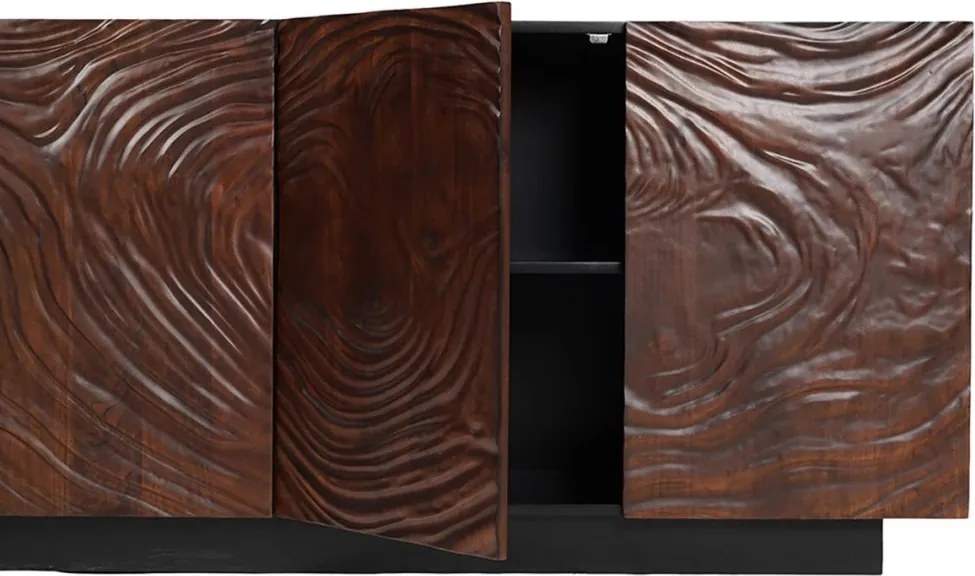 Comoda cu model 3D, Lemn Salcam, Maro, FLUID 175cm