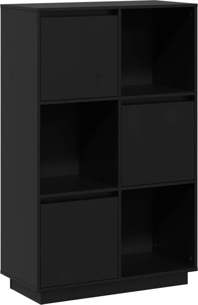 vidaXL Dulap înalt, negru, 74x35x117 cm, lemn masiv de pin