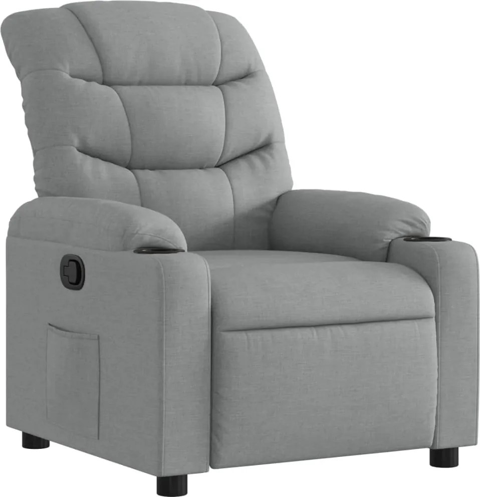 vidaXL Fotoliu rabatabil, gri deschis, material textil