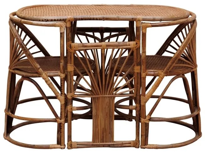 Set masa cu 2 scaune, din rattan, Trinidad