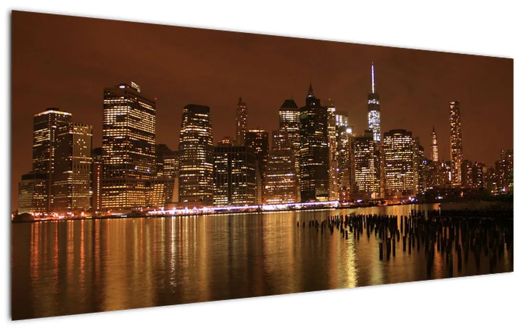 Tablou orașului nocturn (120x50 cm)