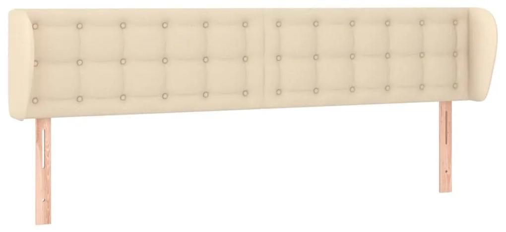 3117597 vidaXL Tăblie de pat cu aripioare crem 183x23x78/88 cm material textil