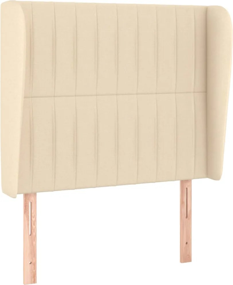 vidaXL Tăblie de pat cu aripioare, crem, 83x23x118/128 cm, textil