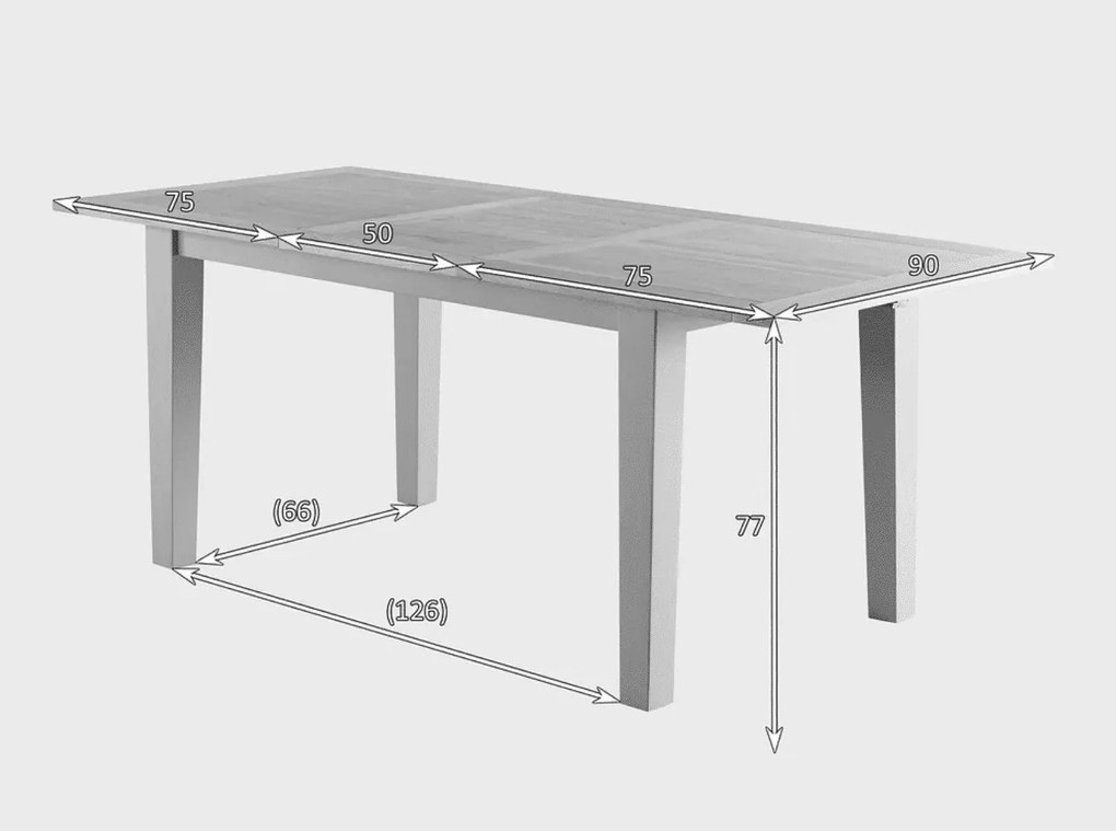 Masă lemn masiv gri Dining Ives Personalizabilă, 138 × 46 × 84 cm