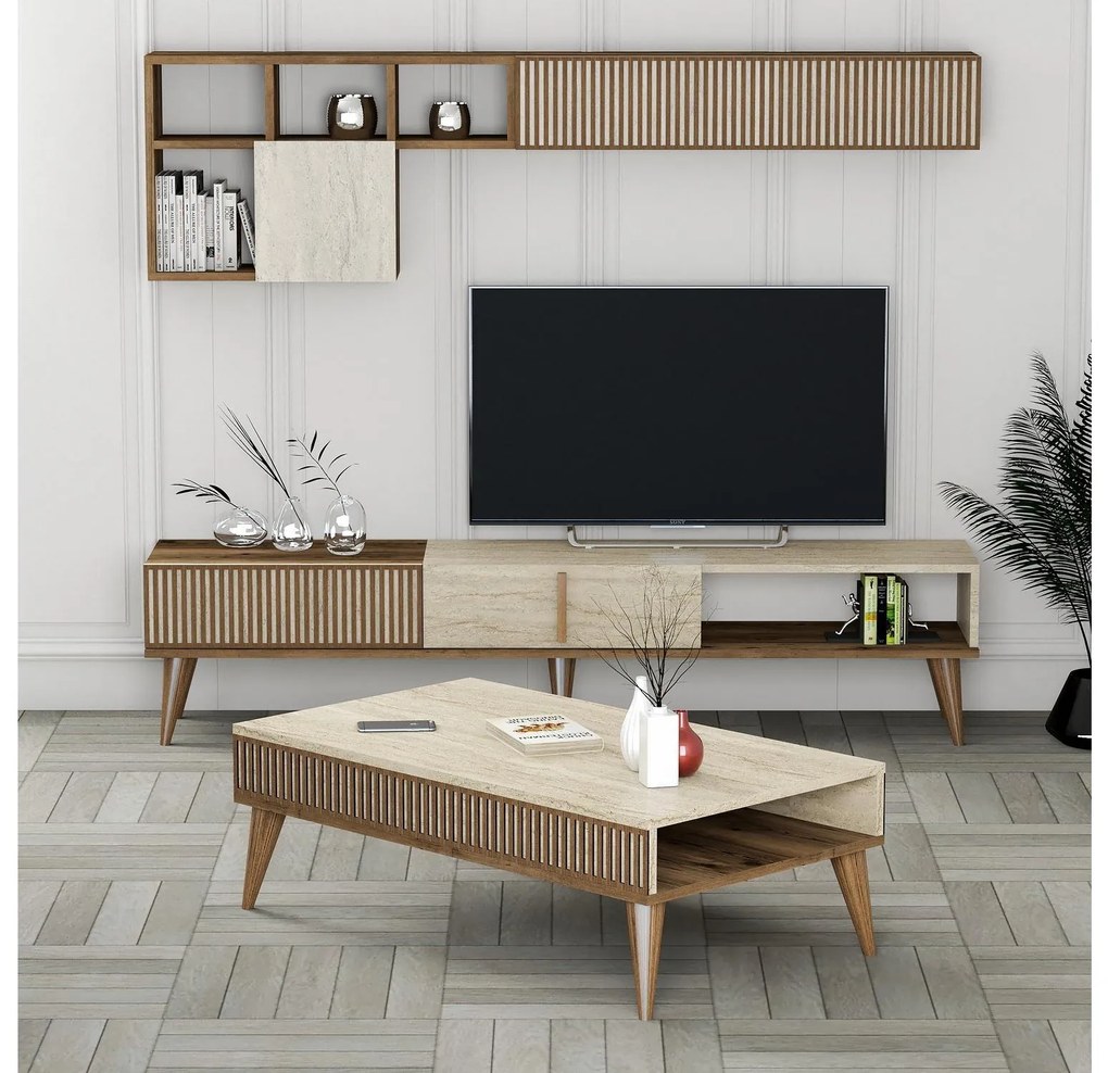 Mobilier living Milhouse set 02 (Nuc + Travertin) . 1102358