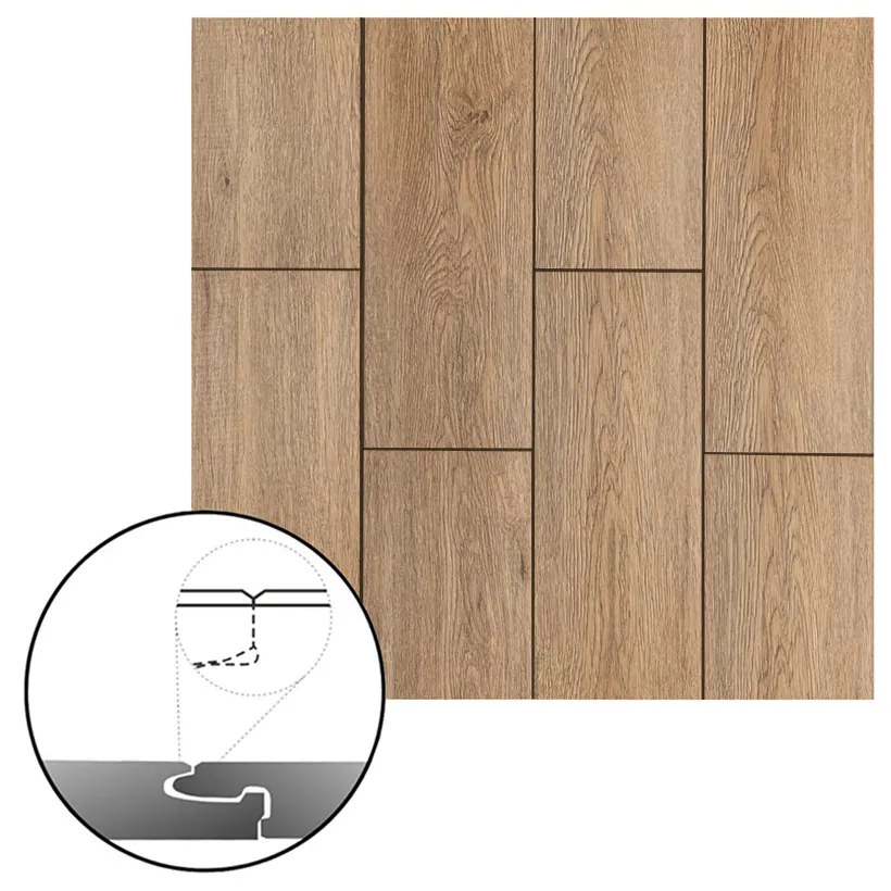 Pardoseală laminată din vinil SPC, stejar Sipadan, Leziter