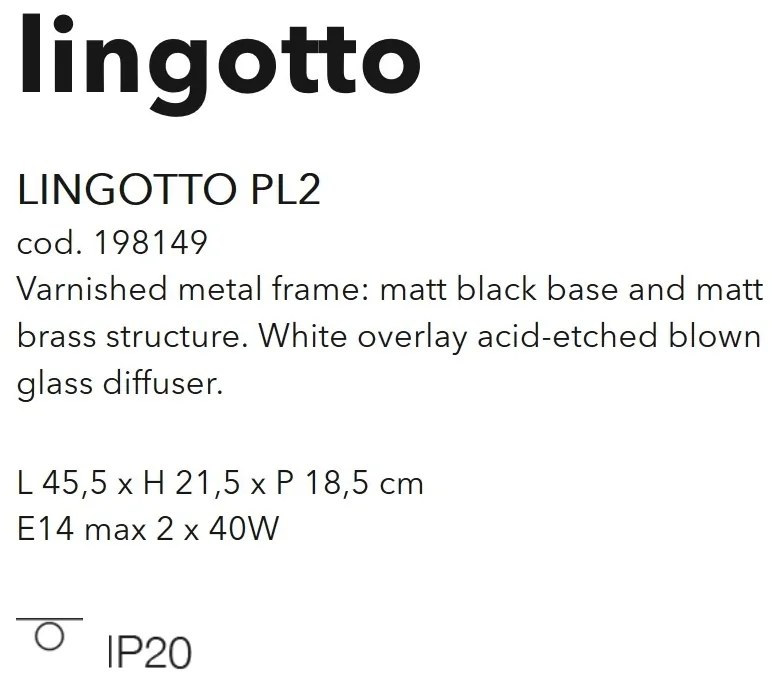 Plafoniera design modern Lingotto PL2 198149