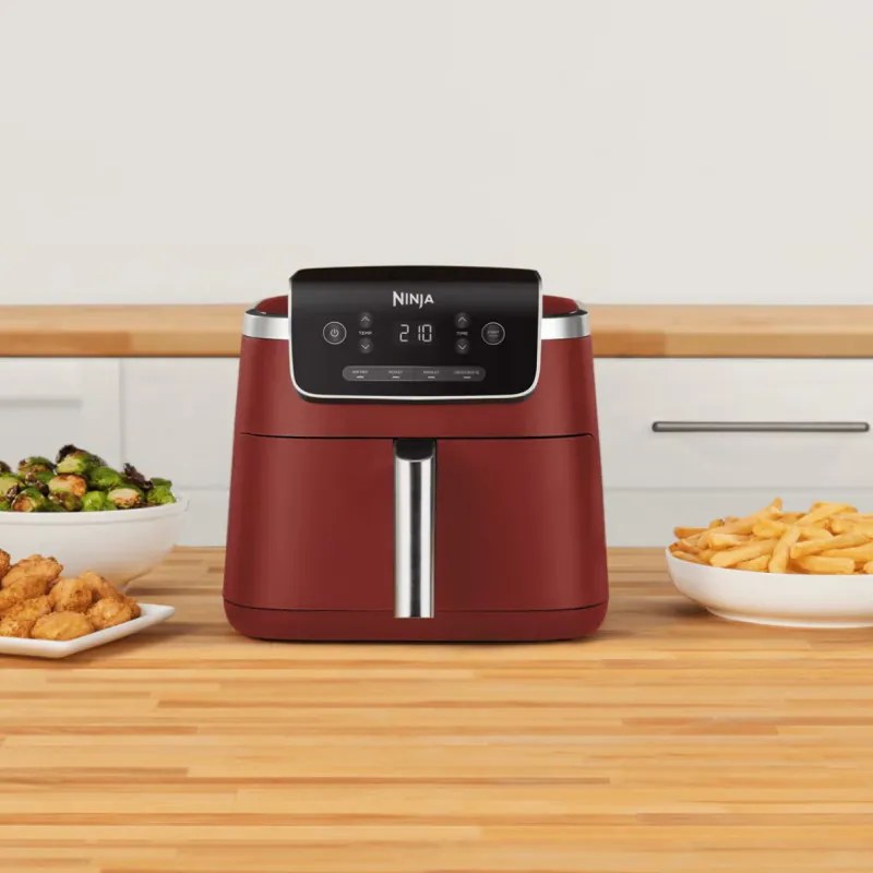 Friteuza cu aer cald Ninja AF140EUCM PRO, 1750W, 4.7 L, 40-240°C, 4 programe, Timer, AirCrisp, Acoperire antiaderenta, Bordeaux