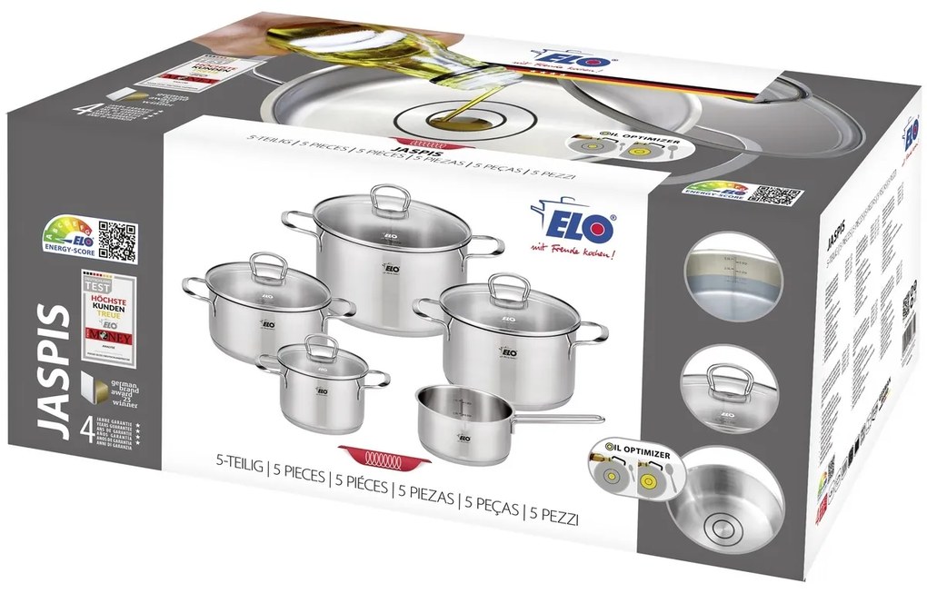 Elo 90835 Set de 5 oale din oțel inoxidabil Jaspis