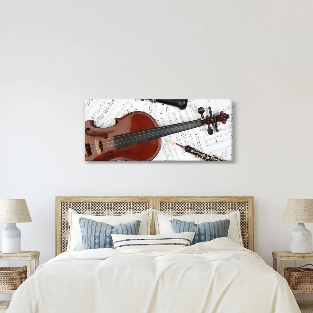 Tablou - Unelte muzicale (120x50 cm)