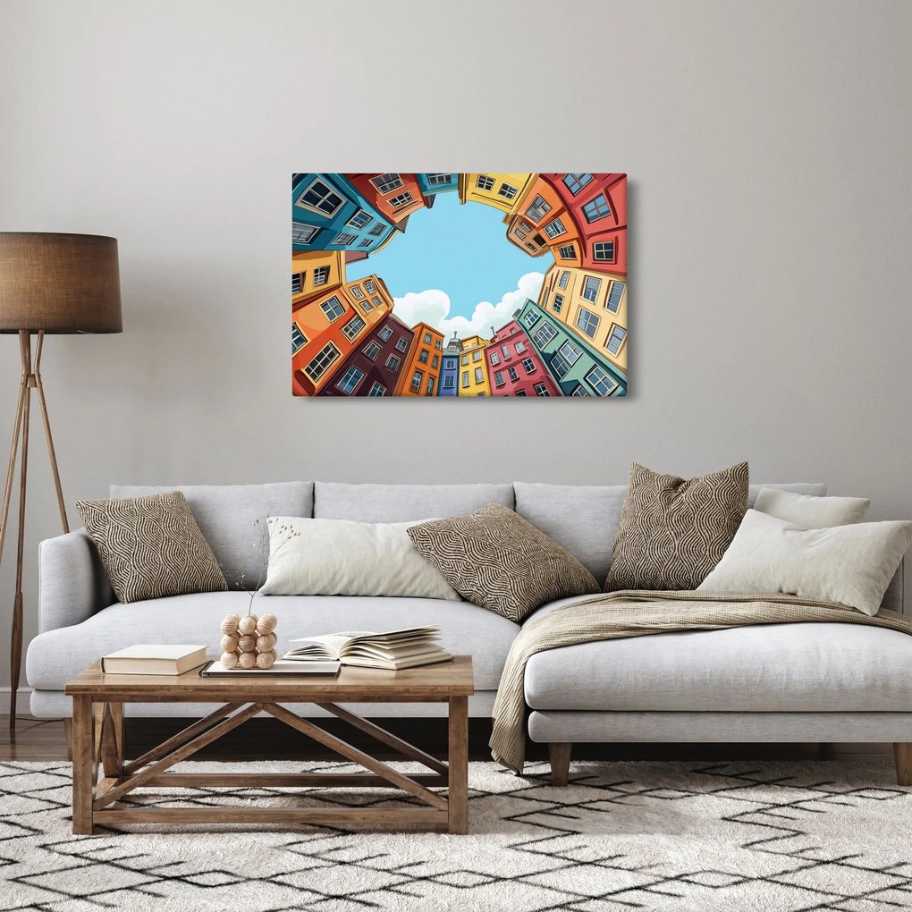 Tablou - Între case (90x60 cm)