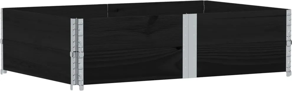 vidaXL Rame pentru paleți, 2 buc., negru, 150x100 cm, lemn masiv pin
