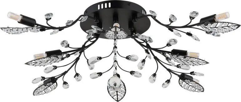 Plafoniera metal negru mat, cristale acrilice JANIS