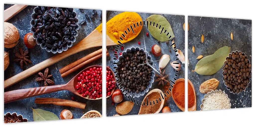 Tablou - Condimente (cu ceas) (90x30 cm)
