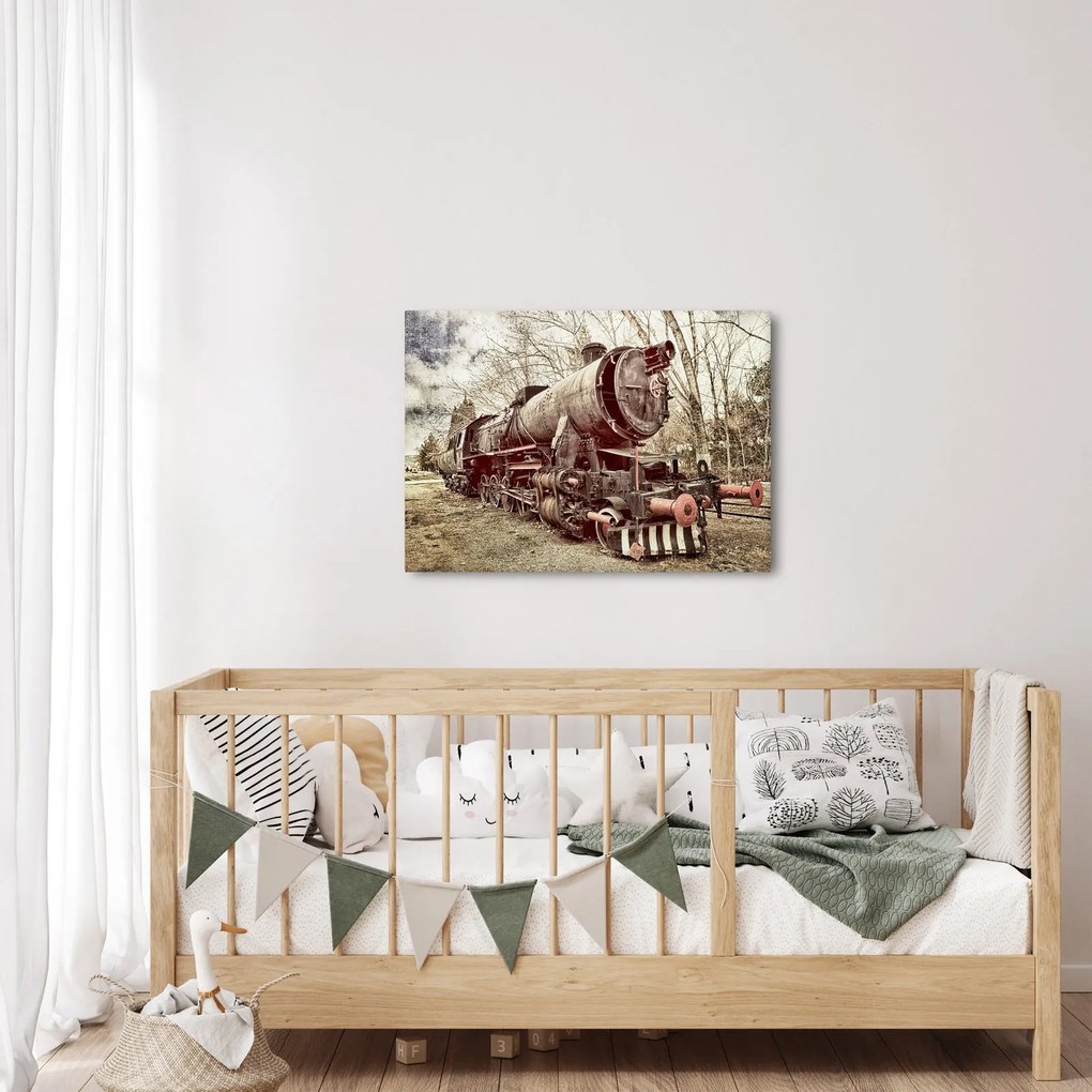 Tablou cu locomotivă istorică (70x50 cm)