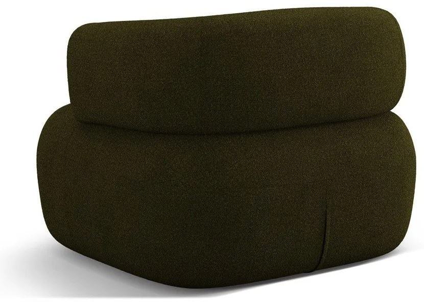 Fotoliu verde cu tapițerie din țesătură bouclé Jenny – Micadoni Home