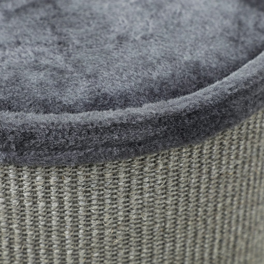 PawHut Cușcă pentru Pisici cu 3 Nivele, Zgârietoare din Sisal și Pluș, Ø38x70cm, Gri | Aosom Romania