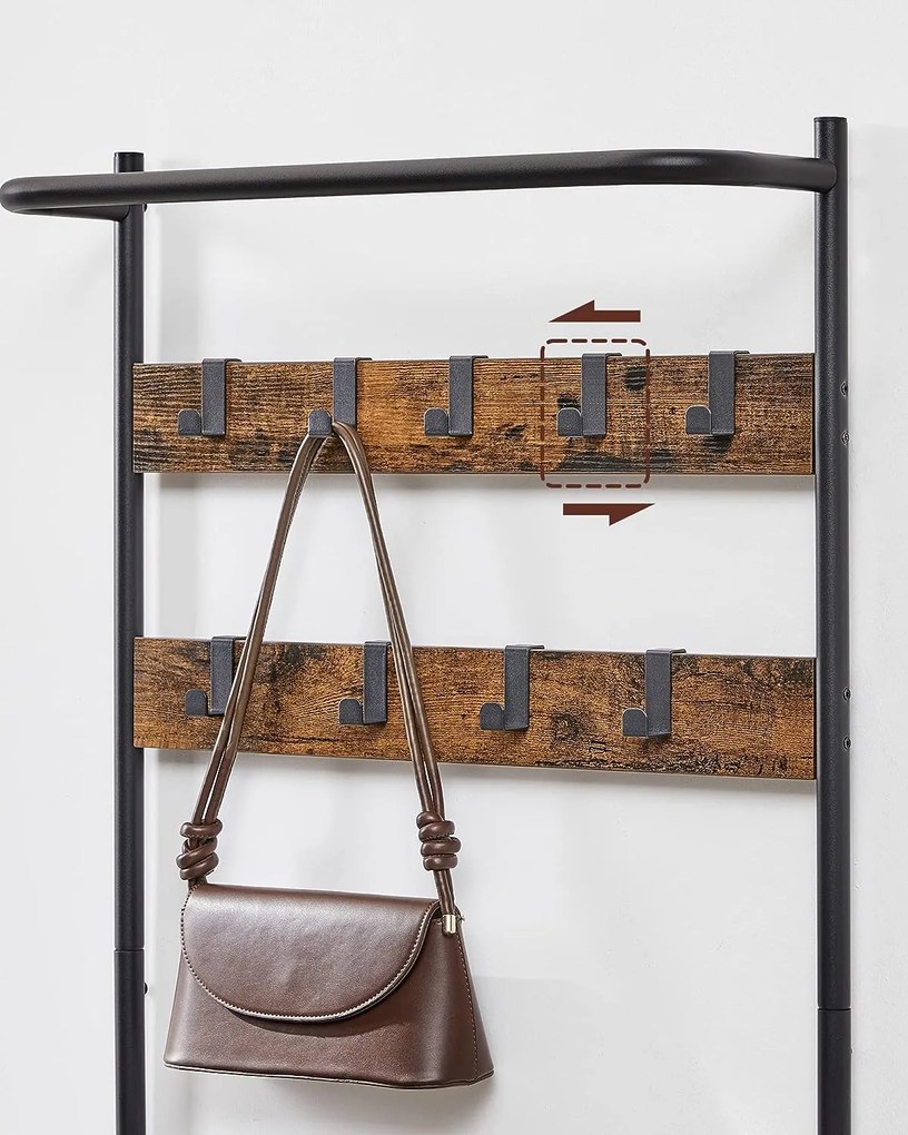 Panou pentru hol TAYLOR cu dulap pentru incaltaminte 180x64 cm, maro rustic