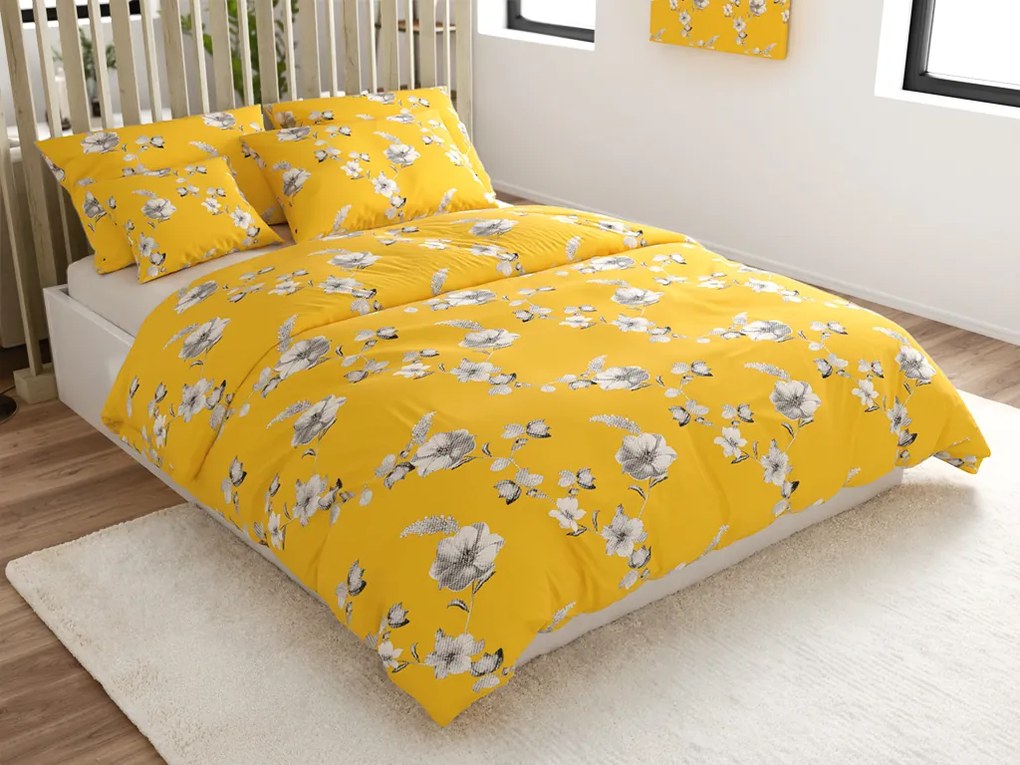 Lenjerie de pat din microfibra YELLOW ROSE galben Dimensiune lenjerie de pat: 70 x 90 cm | 140 x 200 cm