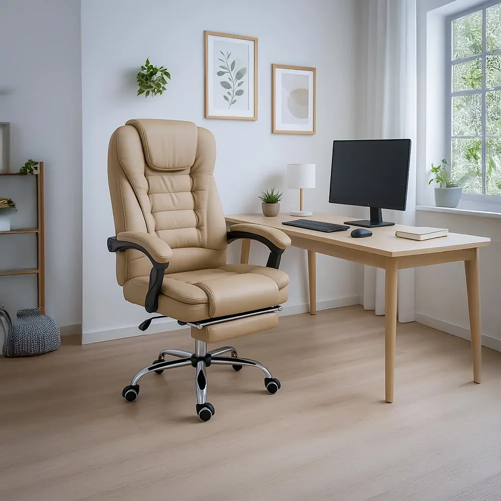 Scaun directorial cu suport de picioareOFF 418 crem